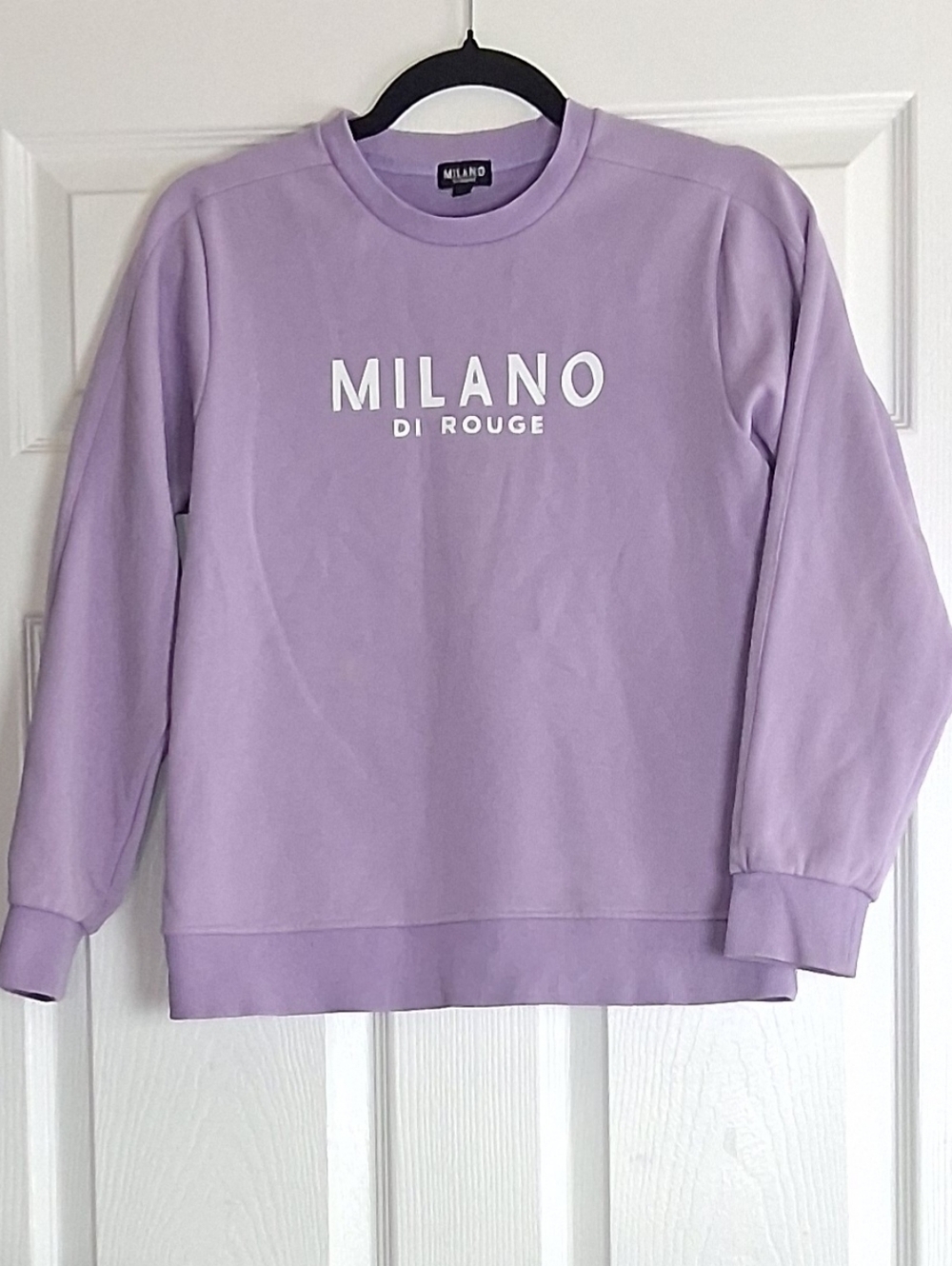 Milano Di Rouge Lavender Crewneck Pullover Long Sleeve Sweatshirt